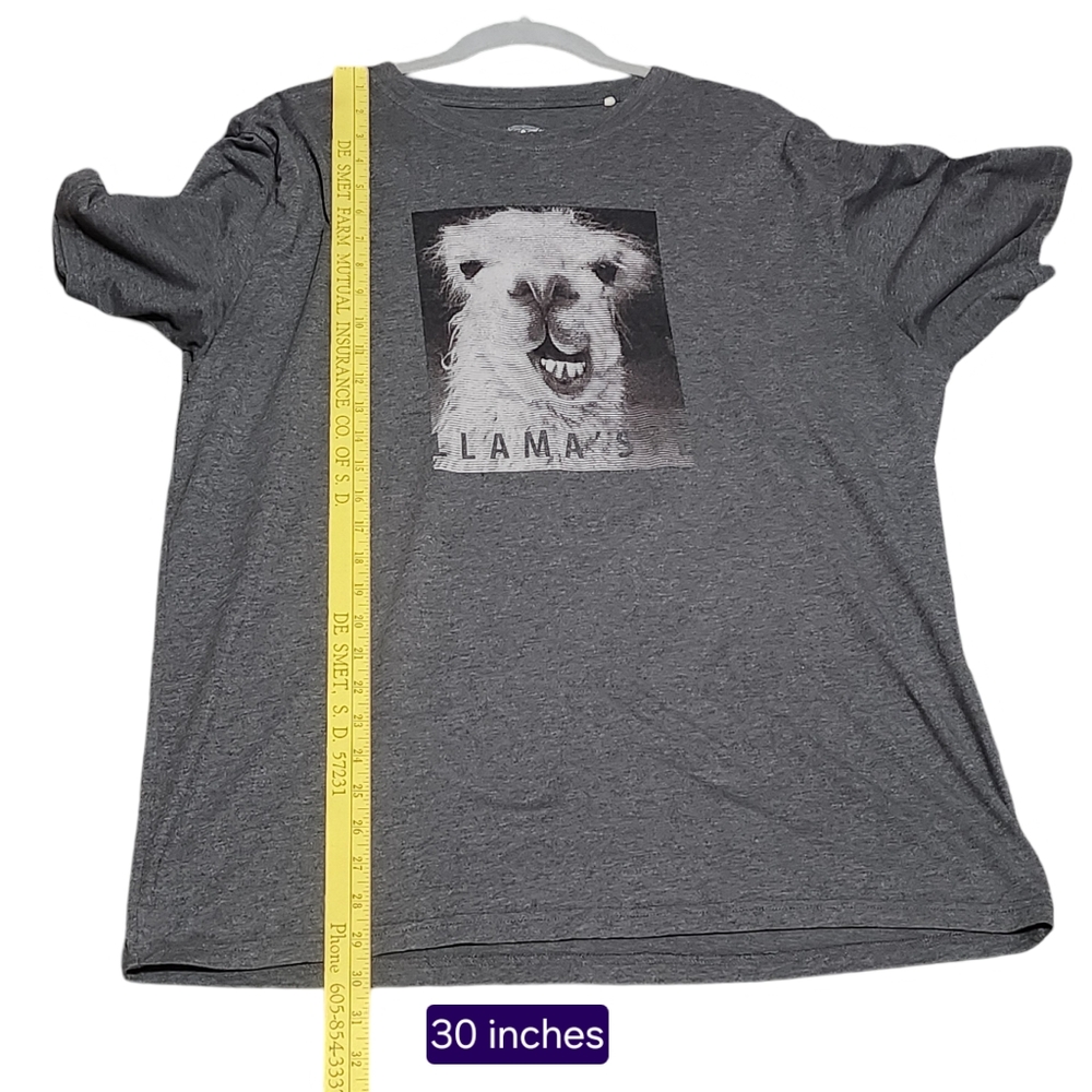 PRANA Graphic T-Shirt Men’s XXL Gray Llama Print Fair Trade Funny Casual - Picture 6 of 9